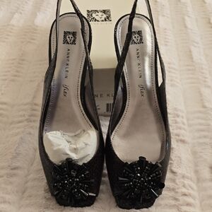 Anne Klein Black Slingback Heels